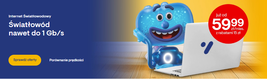 Światłowód nawet do 1 Gb/s - od 59,99 zł